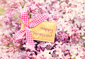blossom flower greeting card background - happy pentecost