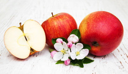 apples and apple tree blossoms