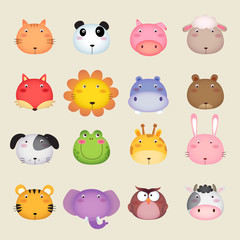 Illustration of a cute animal head