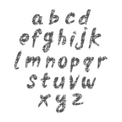 Hand drawn vector abc small letters