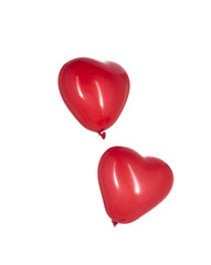 Heart Shaped Red Balloons on White Background