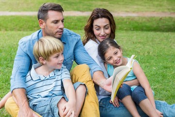 Fototapeta premium Happy family in the park together