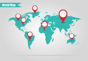 Earth marked on the map vector illustration