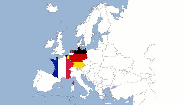 The 28 countries of the European Union and their flags