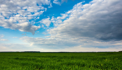 Evening cloudy skies in spring