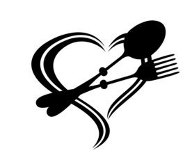 Vector sign. Spoon and fork.