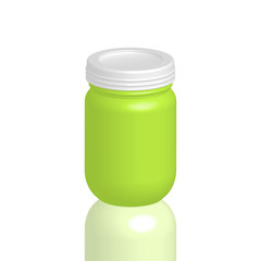 Illustration of empty Cosmetic packaging, cream, powder or gel j