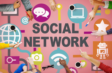 Obraz premium Social Network Internet Online Society Connecting Social Media C