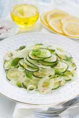 Salad with cucumber, fennel, green onions and mint