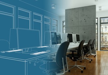 Entwurf modernes Büro