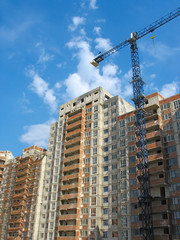 Fototapeta na wymiar construction of new modern apartments house