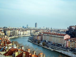 Vue de Lyon et de la Saône