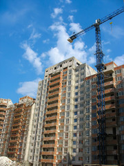 Fototapeta na wymiar construction of new modern apartments house