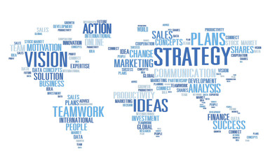 Fototapeta na wymiar Strategy Analysis World Vision Mission Planning Concept