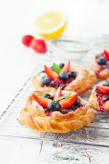 Tasty buns with berries
