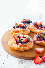 Tasty buns with berries