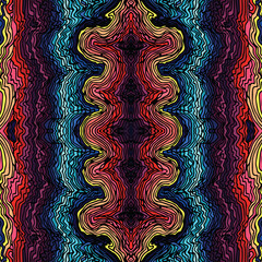 Colorful seamless waves hand-drawn pattern