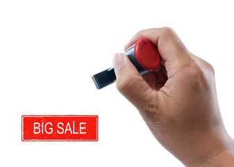 hand hold bigsale rubber stamp