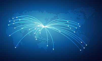 世界地図・グローバル・ネットワークイメージ・World map Vector・Globalization concept  © crtreasures
