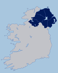 Blank Map of Northern Ireland 