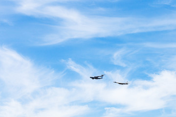 air refueling of strategic bomber airplane