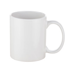 White ceramic cup for coffee.