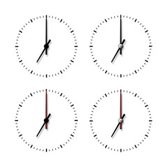 Set of clocks without numbers.