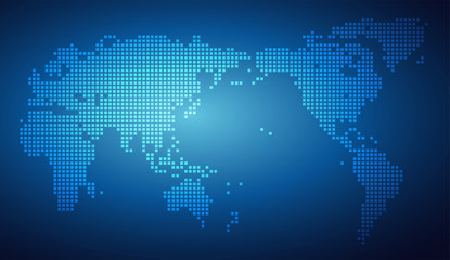 世界地図・ドット・グローバル・ネットワークイメージ・World map of dots Vector