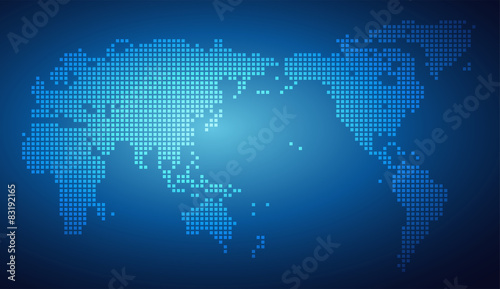 世界地図・ドット・グローバル・ネットワークイメージ・World map of dots Vector
