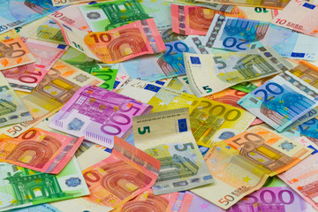 Obraz na płótnie Canvas viele verschiedene Euro Banknoten