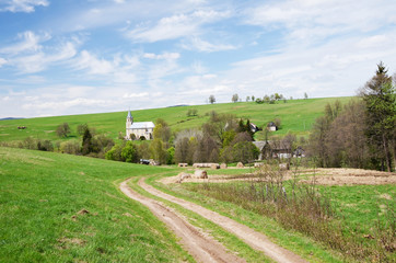 Landscape of Polish part of Orlic mountains (Orlicke hory).