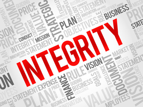 Integrity word cloud, business concept