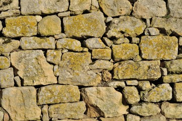 Solid wall made of stone