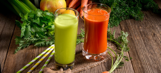 Freshly squeezed vegetable juices