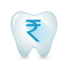 Tooth icon with a rupee sign
