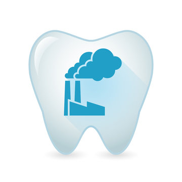 Tooth icon with a factory