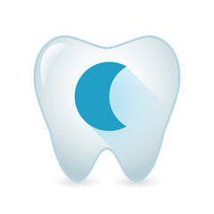 Tooth icon with a moon