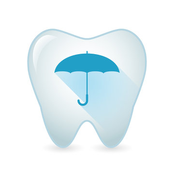 Tooth icon with an umbrella