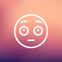 Frightened face thin line icon