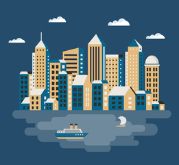 City flat  illustration