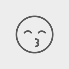 Curious smile thin line icon