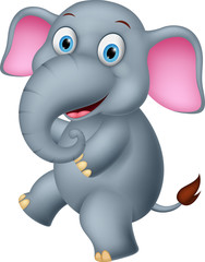 Happy elephant cartoon 