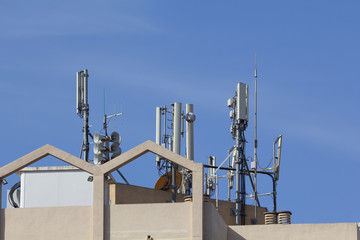 Telecom antenna in a building