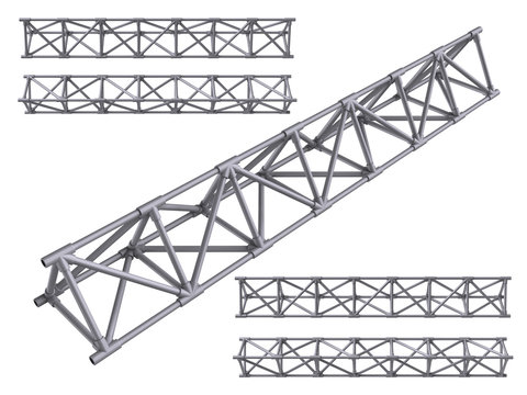 Metal girder set isolated on white