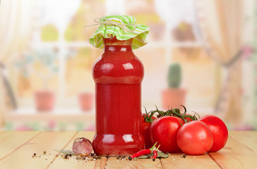 Tomato juice and vegetables