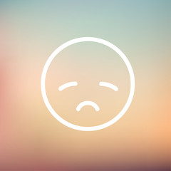 Sad face thin line icon