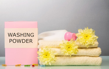 Washing powder and towels