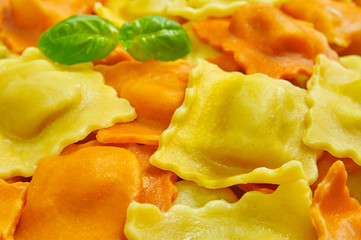 Colorful ravioli