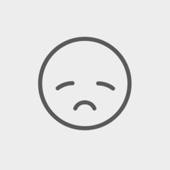 Sad face thin line icon