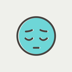 Tired face thin line icon